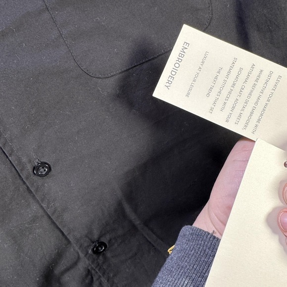 Massive Luxury Shirt Mens Medium Black Embroidered Margarita Camp Button Up - Picture 7 of 9